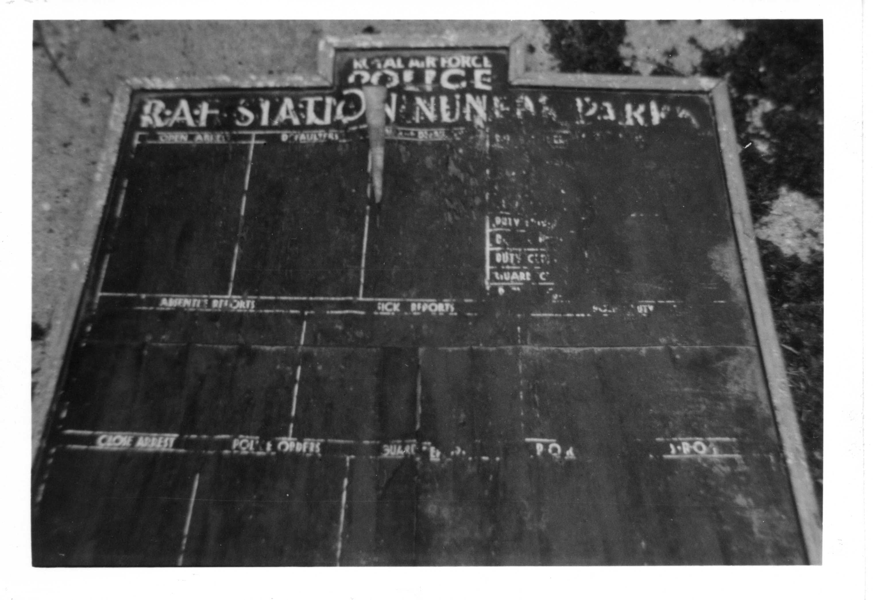 RAF notice board